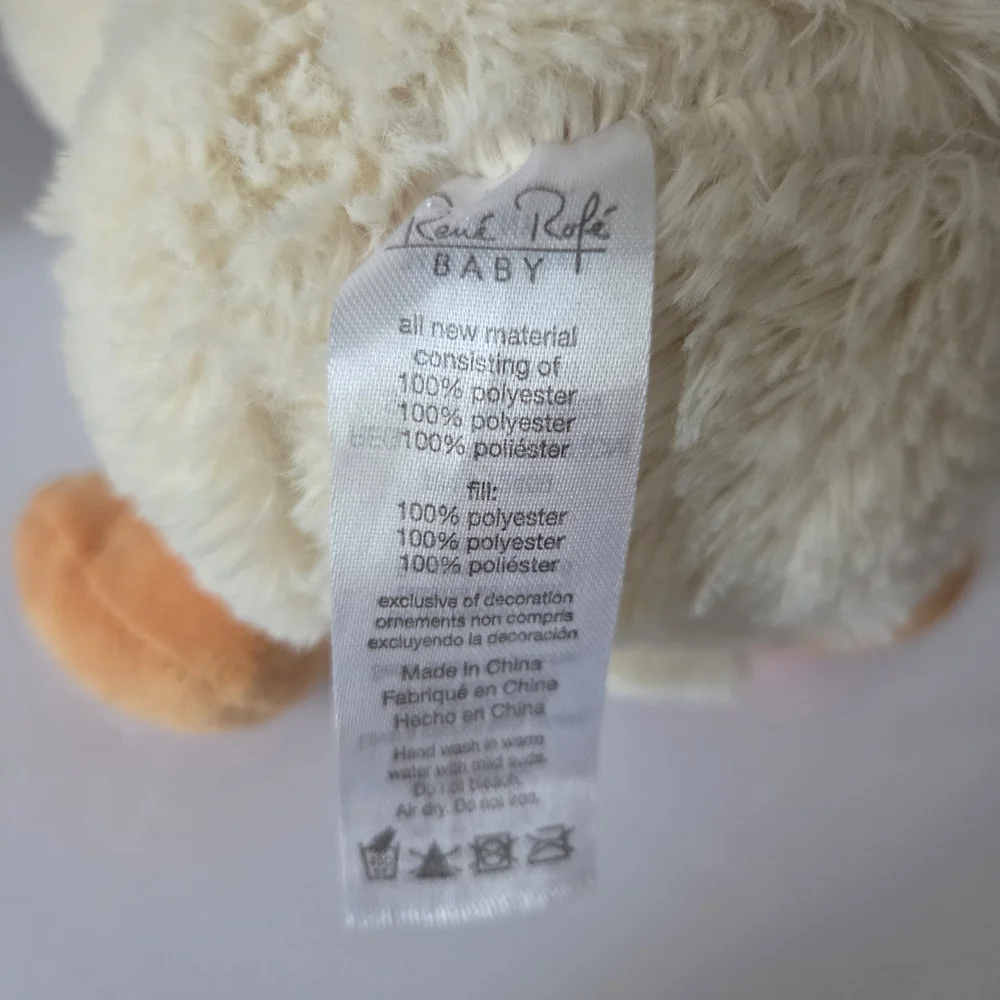 Rene Rofe Baby Cream and Orange Chick Plush Toy